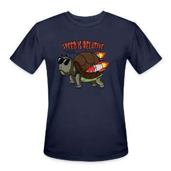 Speed is relative for a fast turtle with a turbo - Men's Moisture Wicking Performance T-Shirt - navy - Front - Jackson (183cm)