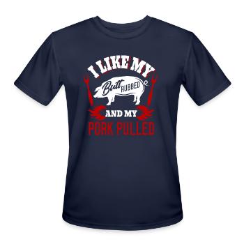 BBQ Grillmaster Like Butt Rubbed And Pork Pulled r - Men's Moisture Wicking Performance T-Shirt - navy - Front - Jackson (183cm)