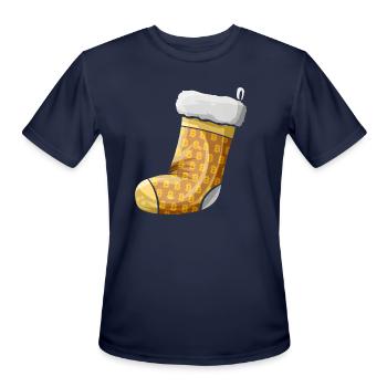 Sock For Your Chimney For Christmas With Bitcoin - Men's Moisture Wicking Performance T-Shirt - navy - Front - Jackson (183cm)