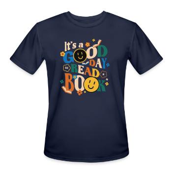 Cheerful Reading Mantra - Men's Moisture Wicking Performance T-Shirt - navy - Front - Jackson (183cm)