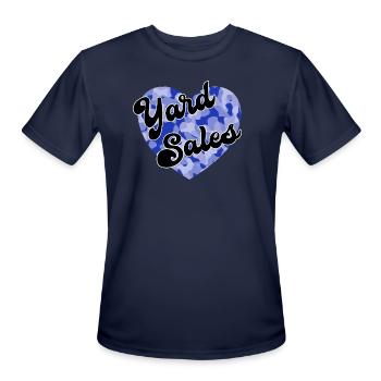 Yard Sales blue camo heart - Men's Moisture Wicking Performance T-Shirt - navy - Front - Jackson (183cm)