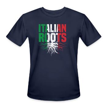Italian Roots - Men's Moisture Wicking Performance T-Shirt - navy - Front - Jackson (183cm)