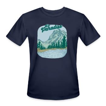 Mountain Landscape Paradise - Men's Moisture Wicking Performance T-Shirt - navy - Front - Jackson (183cm)
