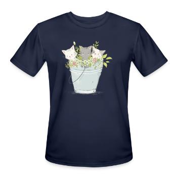 Gardening Garden Time Katen Bucket Watercolor - Men's Moisture Wicking Performance T-Shirt - navy - Front - Jackson (183cm)