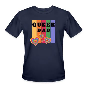 Queer Dad - Men's Moisture Wicking Performance T-Shirt - navy - Front - Jackson (183cm)