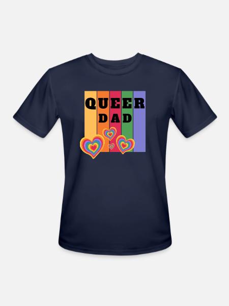 Queer Dad - Men's Moisture Wicking Performance T-Shirt - navy