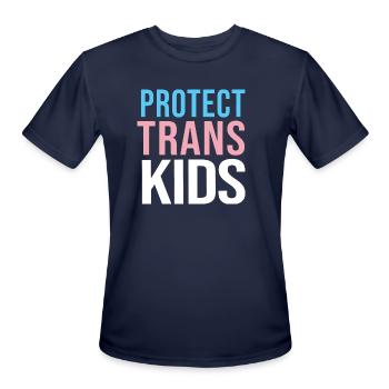 protect trans youth - Men's Moisture Wicking Performance T-Shirt - navy - Front - Jackson (183cm)