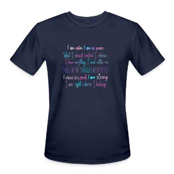 "I am" Self Love Mantra - Men's Moisture Wicking Performance T-Shirt - navy - Front - Jackson (183cm)