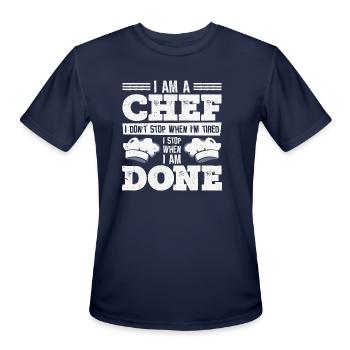 Chef Cooking Meals Culinary Cooks Baking - Men's Moisture Wicking Performance T-Shirt - navy - Front - Jackson (183cm)