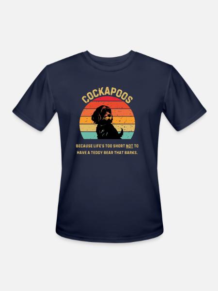 Cockapoo Retro Sunset - Men's Moisture Wicking Performance T-Shirt - navy
