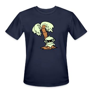 Duck Small Cute Bird Sunglasses Funny Palm Tree - Men's Moisture Wicking Performance T-Shirt - navy - Front - Jackson (183cm)