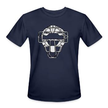 baseball helmet - Men's Moisture Wicking Performance T-Shirt - navy - Front - Jackson (183cm)