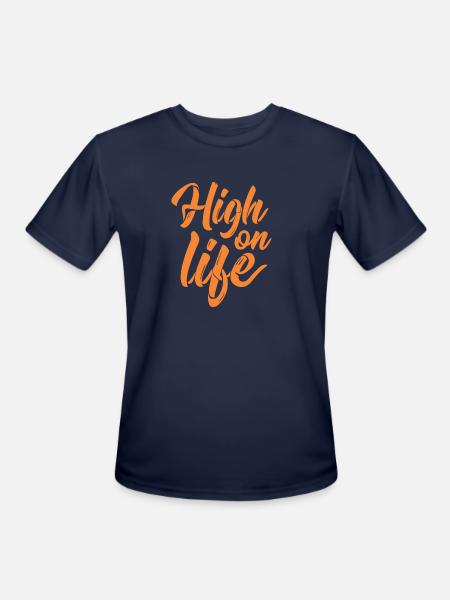 High On Life - Men's Moisture Wicking Performance T-Shirt - navy