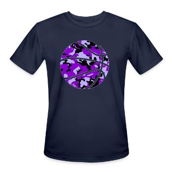 Purple Basketball Camo Purple Camouflage Basketbal - Men's Moisture Wicking Performance T-Shirt - navy - Front - Jackson (183cm)