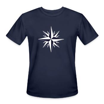 Compass Rose - Men's Moisture Wicking Performance T-Shirt - navy - Front - Jackson (183cm)