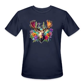 Moose Face - Men's Moisture Wicking Performance T-Shirt - navy - Front - Jackson (183cm)