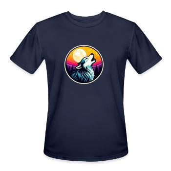 Howling Wolf - Men's Moisture Wicking Performance T-Shirt - navy - Front - Jackson (183cm)