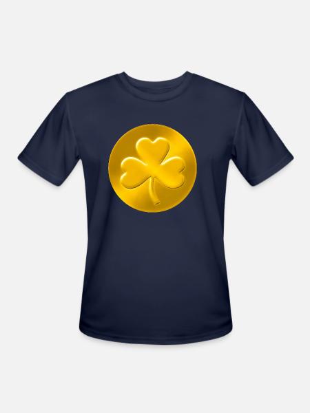 Lucky Shamrock Coin - Men's Moisture Wicking Performance T-Shirt - navy