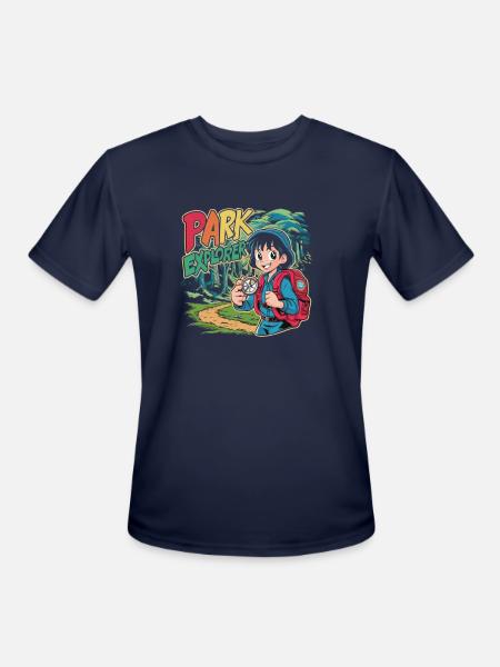 Park explore - Men's Moisture Wicking Performance T-Shirt - navy