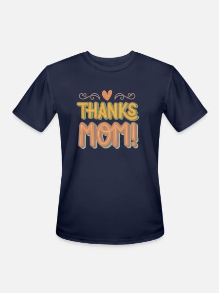 THANKS MOM - Men's Moisture Wicking Performance T-Shirt - navy