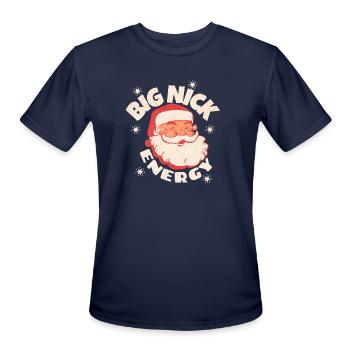 Big Nick Energy Santa - Men's Moisture Wicking Performance T-Shirt - navy - Front - Jackson (183cm)