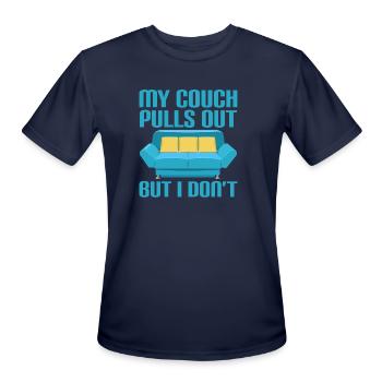 My Couch Pulls Out But I Don't Funny Sexual Humor - Men's Moisture Wicking Performance T-Shirt - navy - Front - Jackson (183cm)