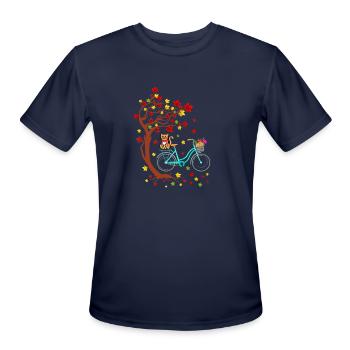 Cute Cat Lover Thanksgiving T-Shirts For Christmas - Men's Moisture Wicking Performance T-Shirt - navy - Front - Jackson (183cm)
