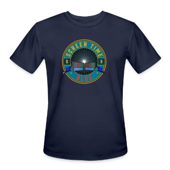 SCREEN TIME BLUE - Men's Moisture Wicking Performance T-Shirt - navy - Front - Jackson (183cm)