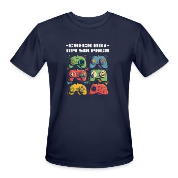 Show Off Your Gaming Skills and Six-Pack with Our - Men's Moisture Wicking Performance T-Shirt - navy - Front - Jackson (183cm)