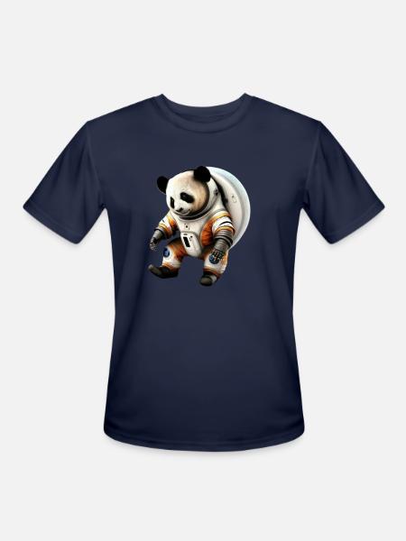 Panda Astronauts Suit - Men's Moisture Wicking Performance T-Shirt - navy