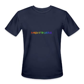 rainbow kitten surprise - Men's Moisture Wicking Performance T-Shirt - navy - Front - Jackson (183cm)