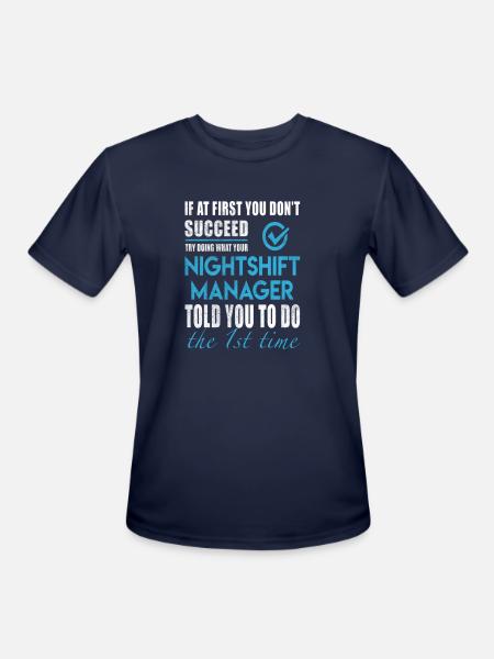 Nightshift Manager - Men's Moisture Wicking Performance T-Shirt - navy