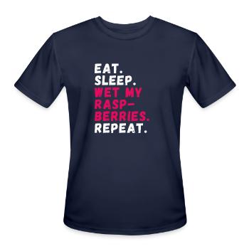 Raspberry Cultivation Berry Picking - Men's Moisture Wicking Performance T-Shirt - navy - Front - Jackson (183cm)