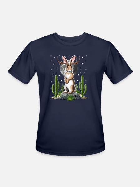 Jackalope Cryptid Rabbit - Men's Moisture Wicking Performance T-Shirt - navy