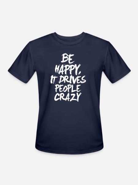 Be Happy (dark) - Men's Moisture Wicking Performance T-Shirt - navy