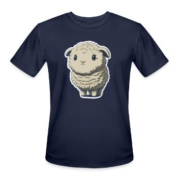 Funny sheepe in the form of a sticker - Men's Moisture Wicking Performance T-Shirt - navy - Front - Jackson (183cm)