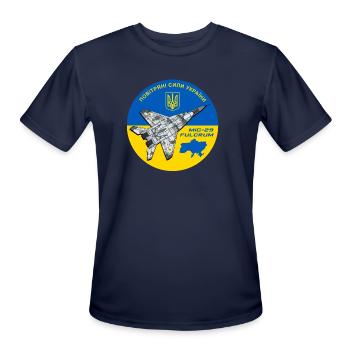 Ukrainian Air Force MiG 29 - Men's Moisture Wicking Performance T-Shirt - navy - Front - Jackson (183cm)