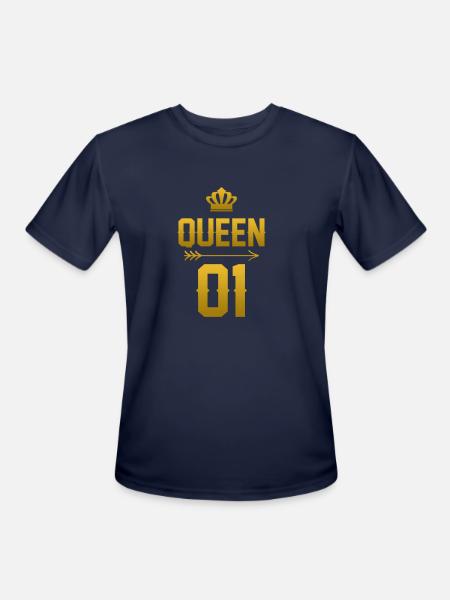 King Queen 01 - Men's Moisture Wicking Performance T-Shirt - navy