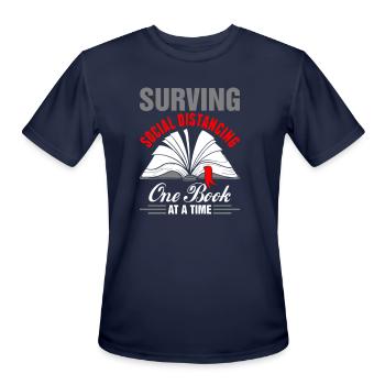Surviving Social Distancing One Book Time tumblr - Men's Moisture Wicking Performance T-Shirt - navy - Front - Jackson (183cm)
