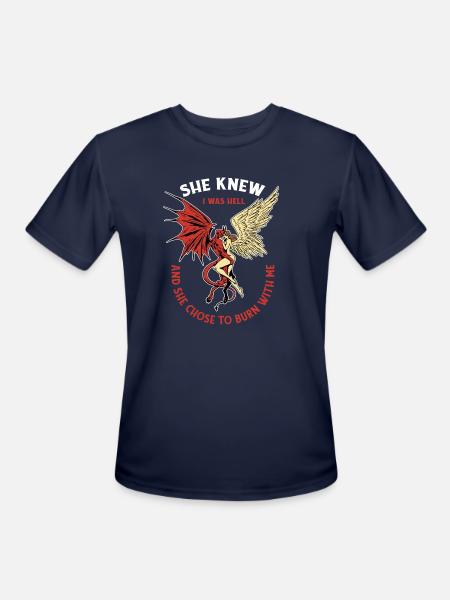 Infernal Angel Passion Flames - Men's Moisture Wicking Performance T-Shirt - navy