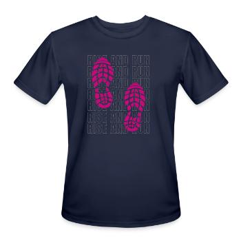 Runners Mantra Shoeprint - Men's Moisture Wicking Performance T-Shirt - navy - Front - Jackson (183cm)