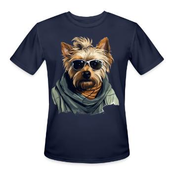Urban Tinker: Streetwise Yorkshire Terrier Vibes - Men's Moisture Wicking Performance T-Shirt - navy - Front - Jackson (183cm)