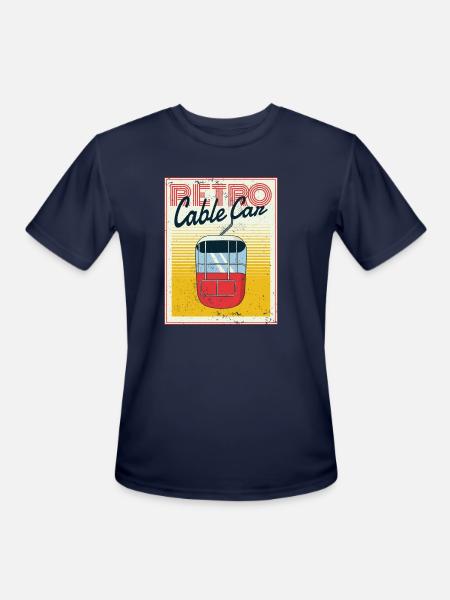 Retro Cable Can - Men's Moisture Wicking Performance T-Shirt - navy