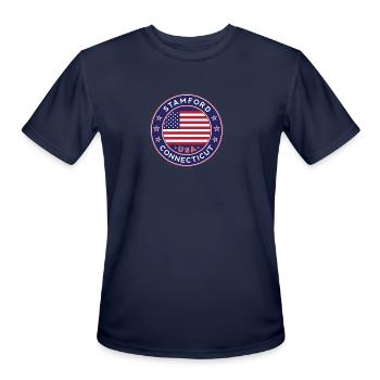Amsterdam design with flag of The Netherlands - Men's Moisture Wicking Performance T-Shirt - navy - Front - Jackson (183cm)