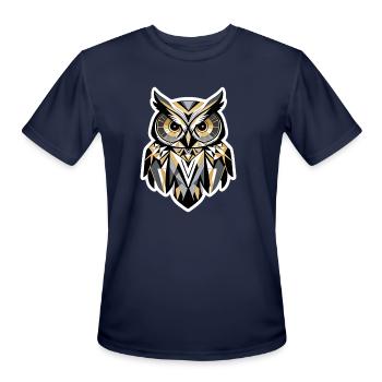 An owl sleek, geometric design - Men's Moisture Wicking Performance T-Shirt - navy - Front - Jackson (183cm)