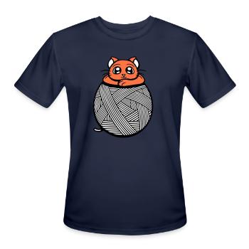 Cat ball wool thread ball of wool sewing knitting - Men's Moisture Wicking Performance T-Shirt - navy - Front - Jackson (183cm)