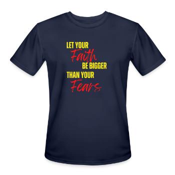 Let Your Faith Eclipse Your Fears - Men's Moisture Wicking Performance T-Shirt - navy - Front - Jackson (183cm)