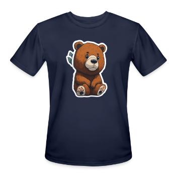 Funny bear in the form of a sticker - Men's Moisture Wicking Performance T-Shirt - navy - Front - Jackson (183cm)