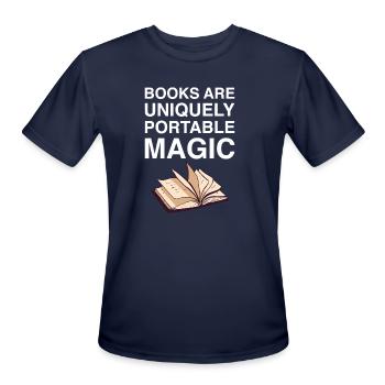 Book A Book Lover Obtuse - Men's Moisture Wicking Performance T-Shirt - navy - Front - Jackson (183cm)