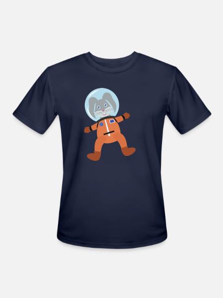 Rabbit In Space Suit - Men's Moisture Wicking Performance T-Shirt - navy